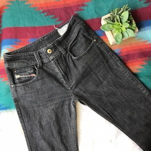 Diesel Brucke Black Mid Rise Skinny Denim